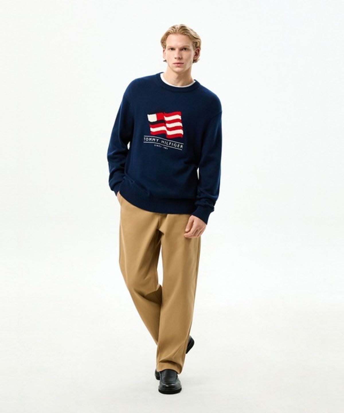 타미힐피거(TOMMY HILFIGER) RWB 크루넥 스웨터 (T12G6KPO410MT1DCC)