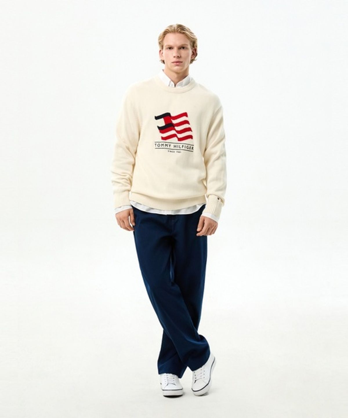 타미힐피거(TOMMY HILFIGER) RWB 크루넥 스웨터 (T12G6KPO410MT1Z00)
