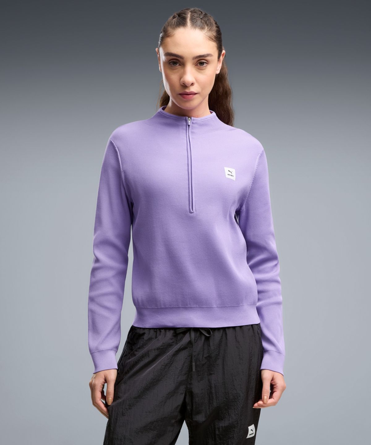푸마(PUMA) [PUMA X SAYSKY] 롱 슬리브 하프 집 - 라벤더 얼럿 / 528992-46