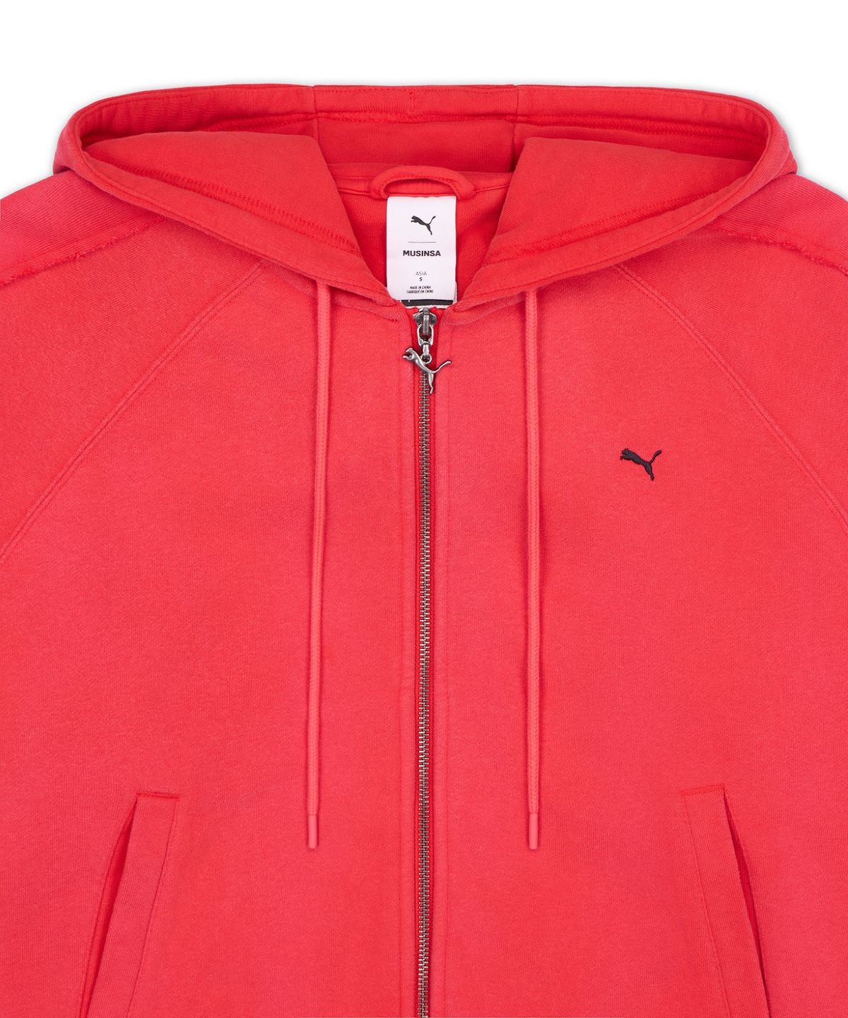 푸마(PUMA) [MUSINSA x PUMA] T7 풀 집 후디드 재킷 - 포 올 타임 레드 / 640538-91