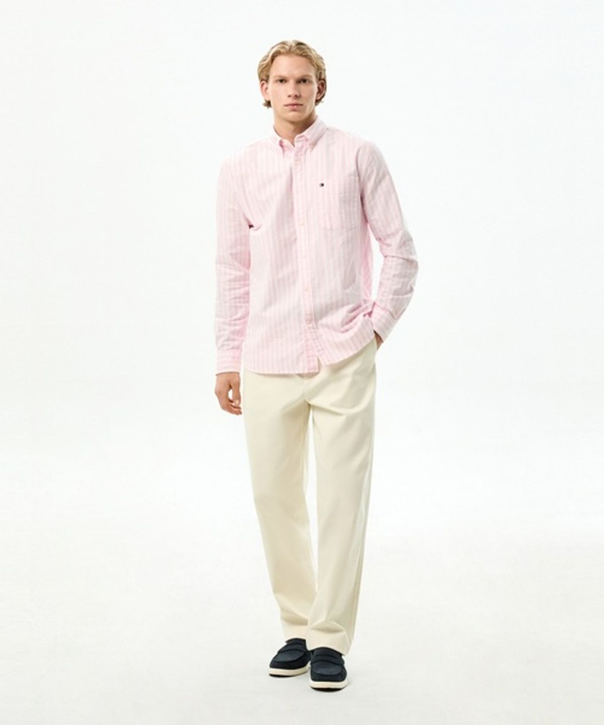 타미힐피거(TOMMY HILFIGER) [Regular fit] 헤리티지 옥스포드 시즈널 스트라이프 셔츠 (T12G6WSH410MT10D3)