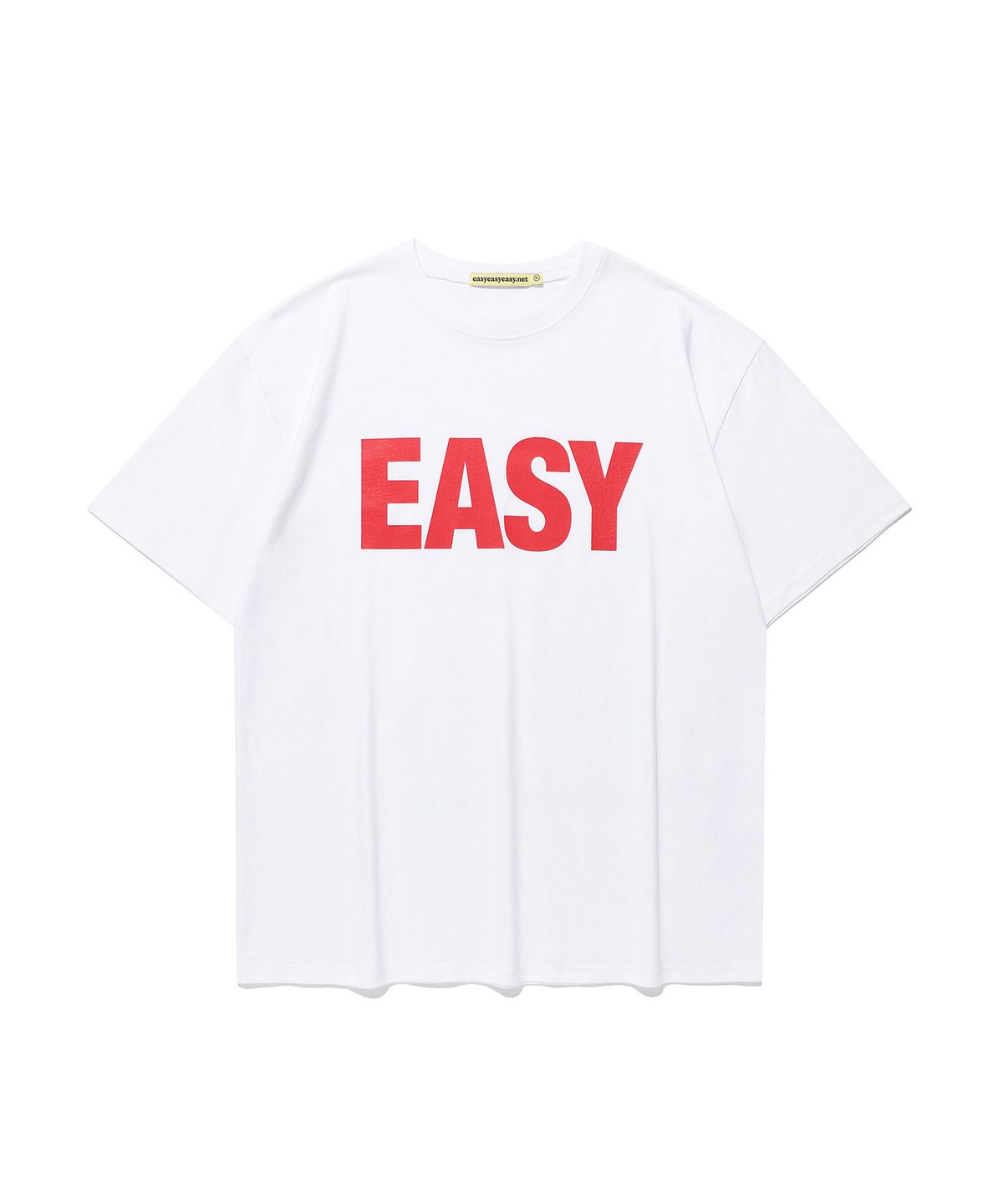 이지이지이지(EASYEASYEASY) Easy Basic Logo Tee White(red)