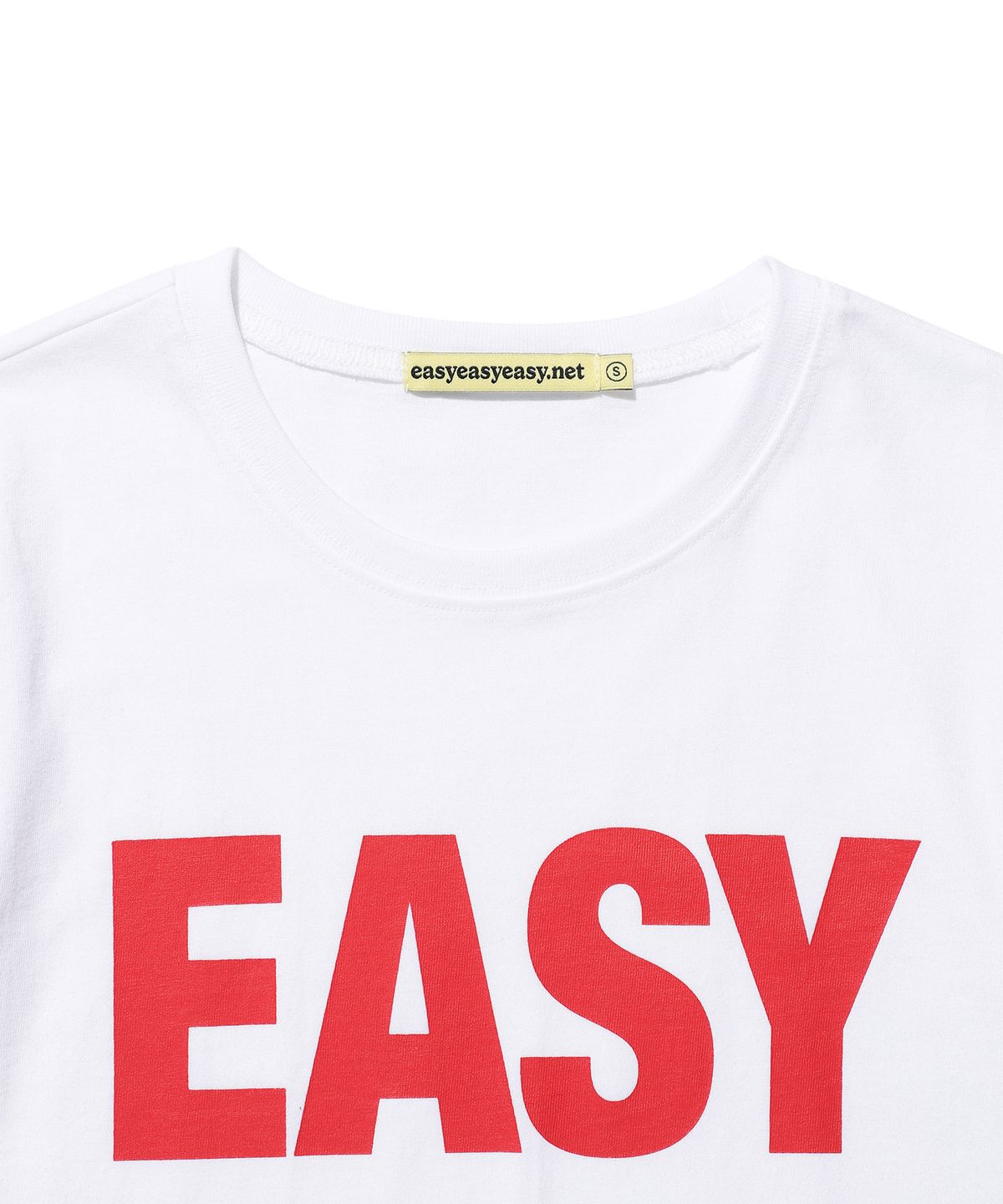 이지이지이지(EASYEASYEASY) Easy Basic Logo Tee White(red)