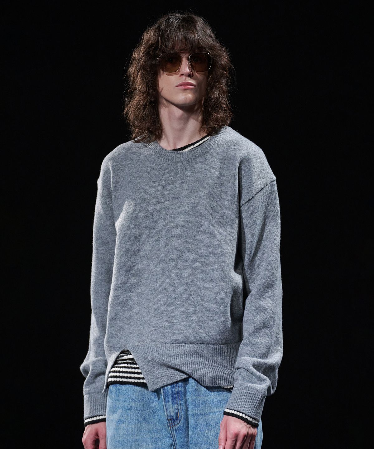 테이크이지(TAKEASY) [DMD] VEIL ST KNIT - Melange Gray