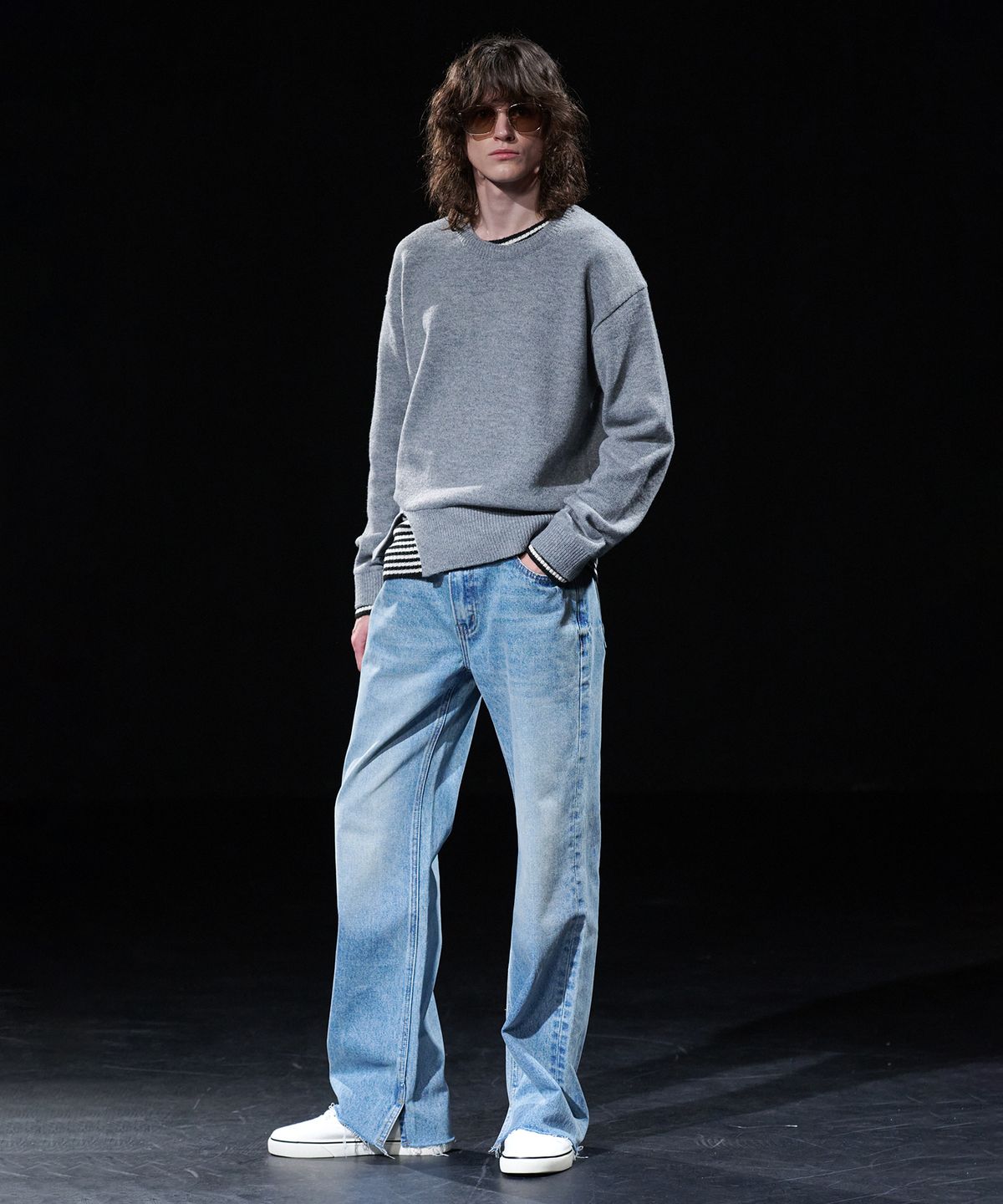 테이크이지(TAKEASY) [DMD] VEIL ST KNIT - Melange Gray