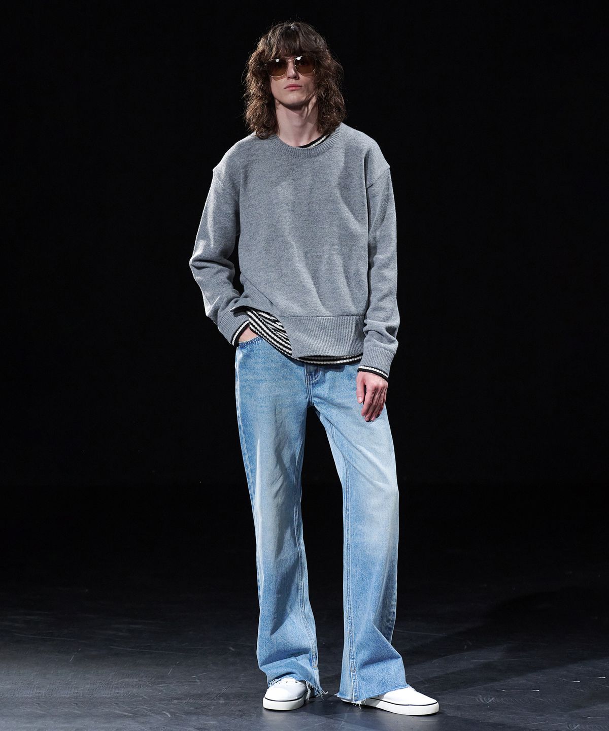 테이크이지(TAKEASY) [DMD] VEIL ST KNIT - Melange Gray
