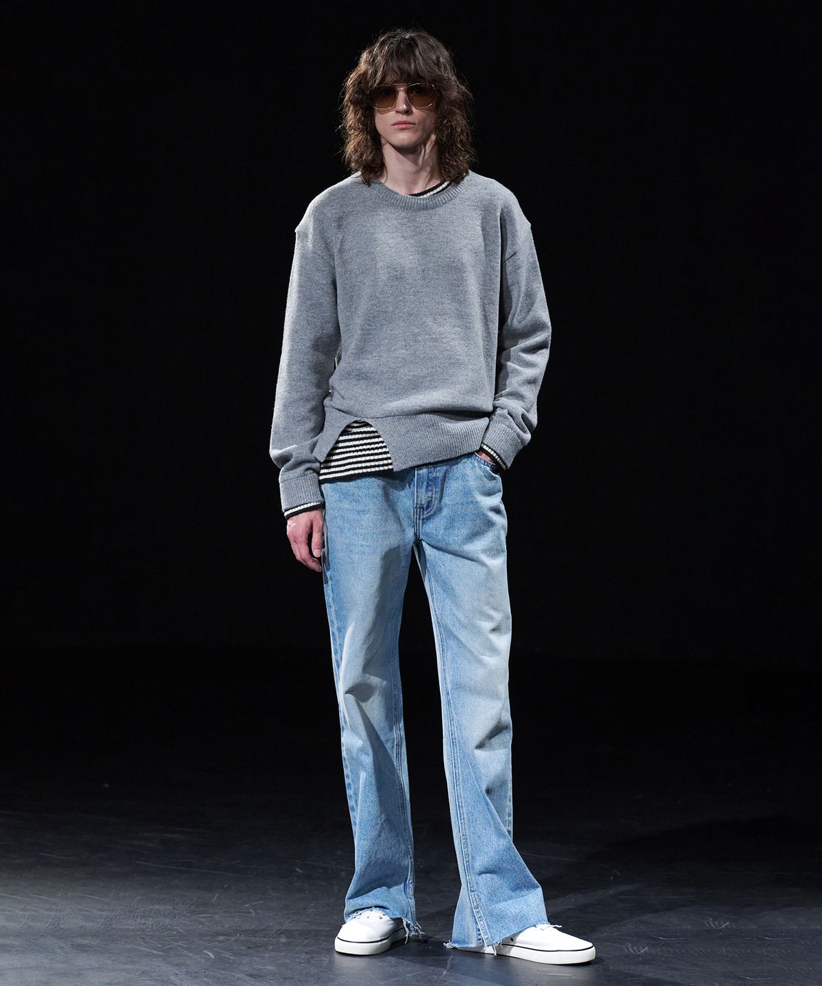 테이크이지(TAKEASY) [DMD] VEIL ST KNIT - Melange Gray
