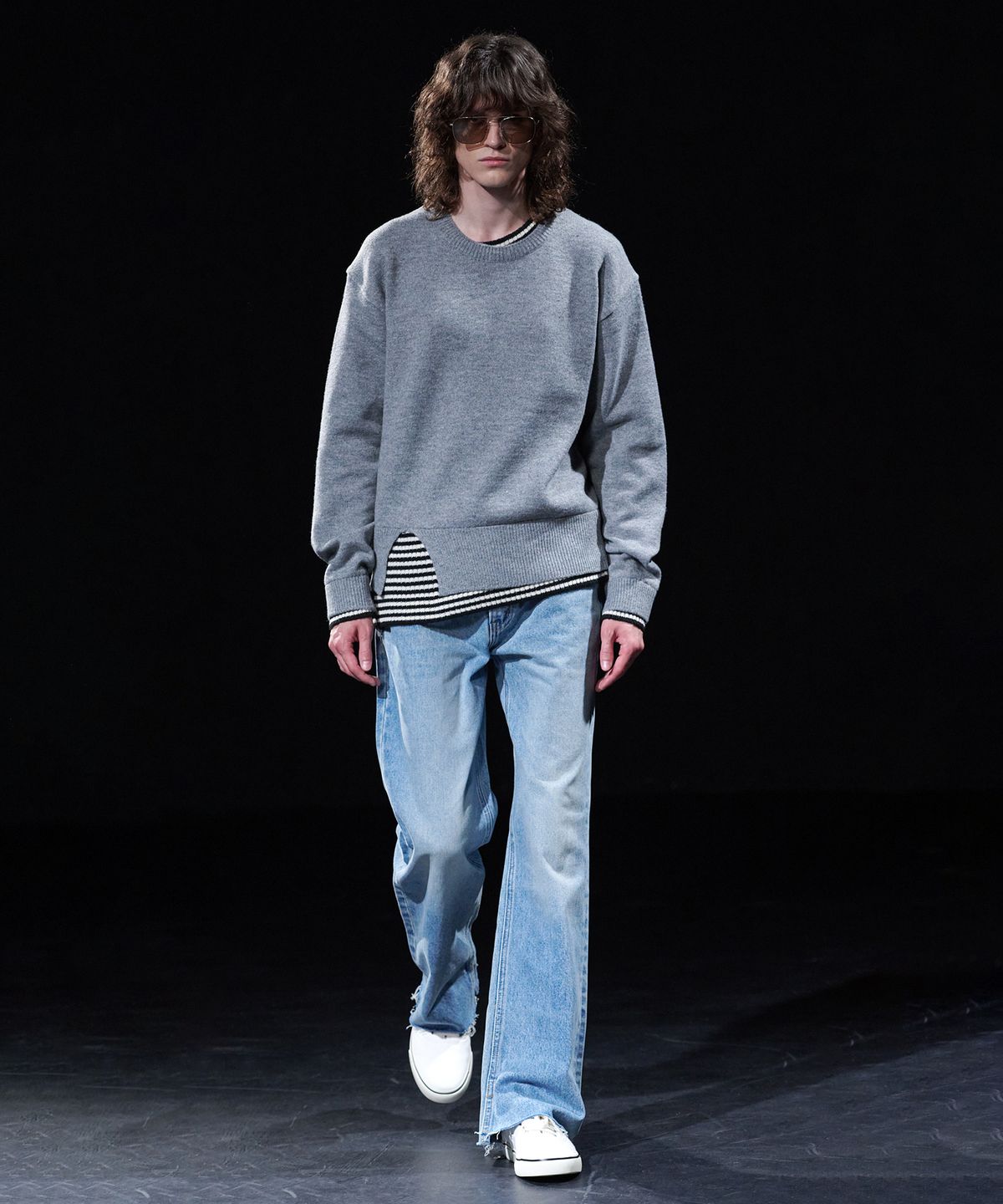 테이크이지(TAKEASY) [DMD] VEIL ST KNIT - Melange Gray