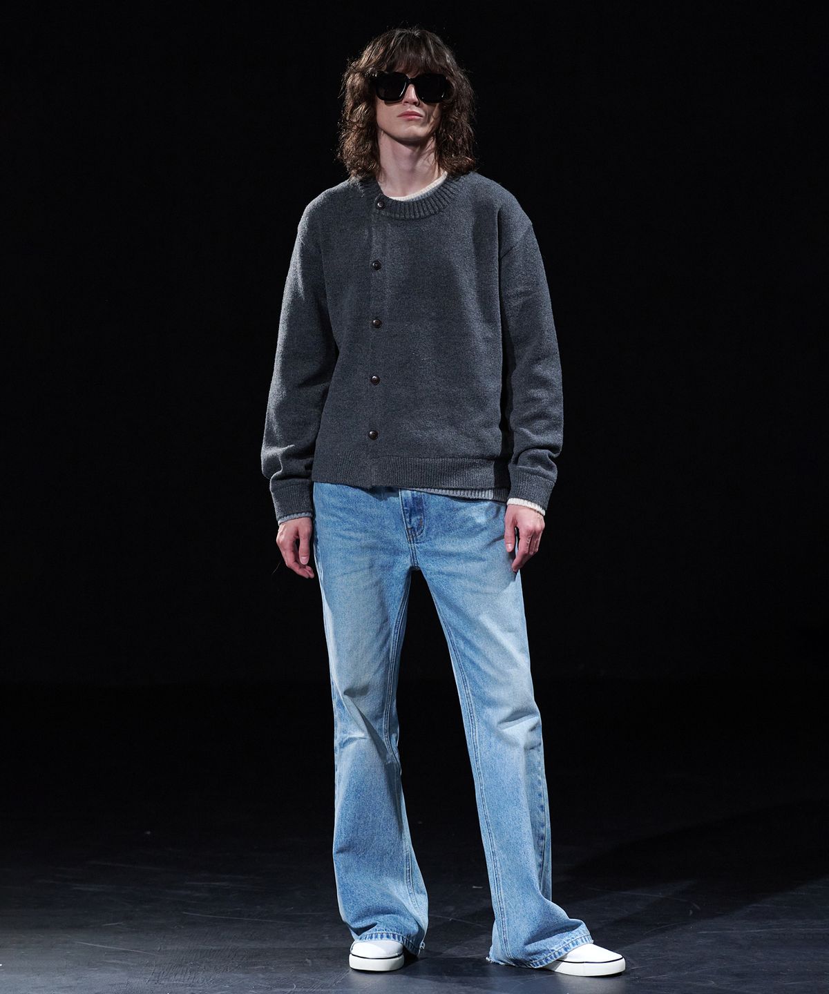 테이크이지(TAKEASY) [DMD] SHIFT LD CARDIGAN - Charcoal