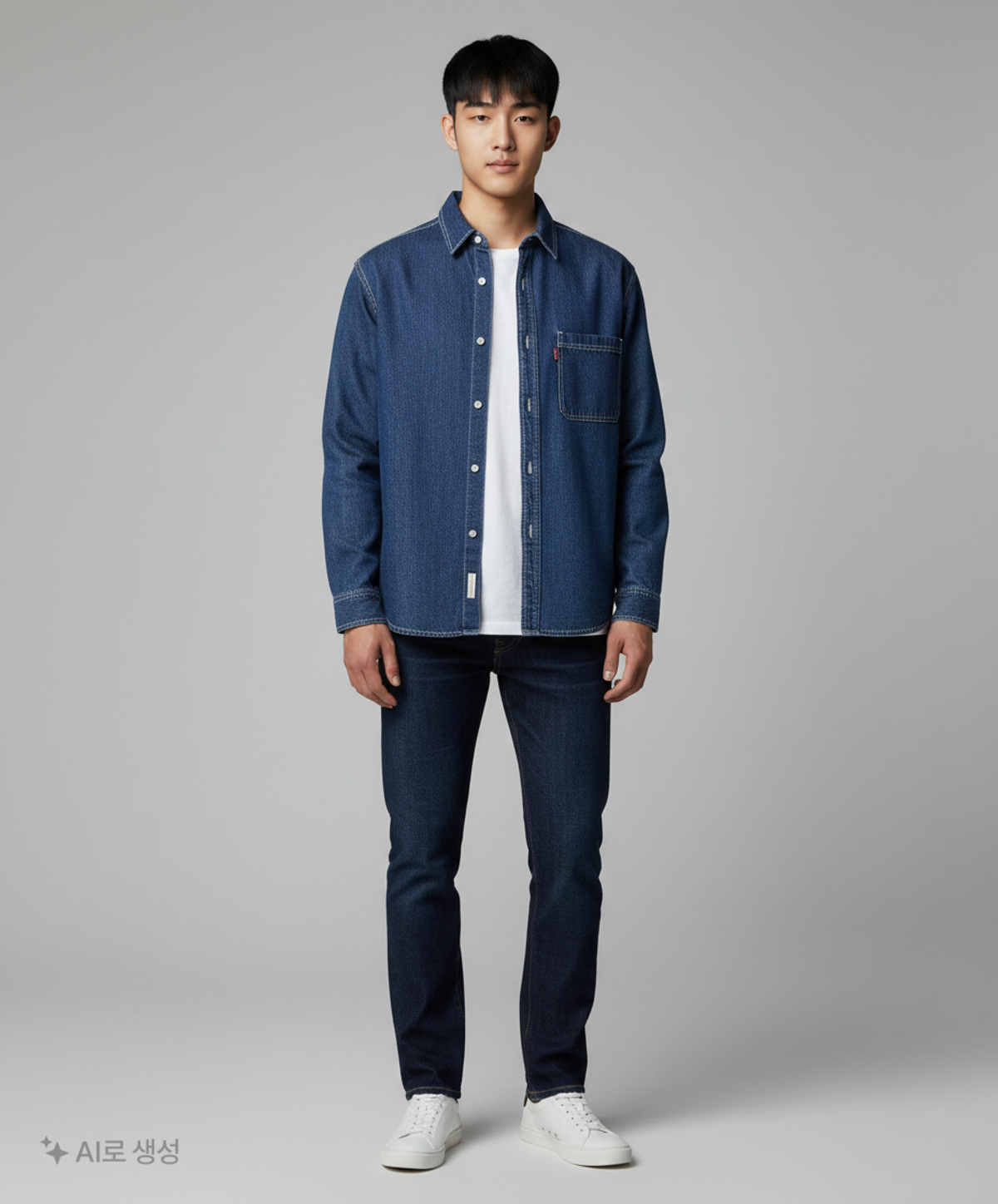 스파오(SPAO) (시티보이) 유니 오버핏 데님 셔츠_SPYJD23C01 L