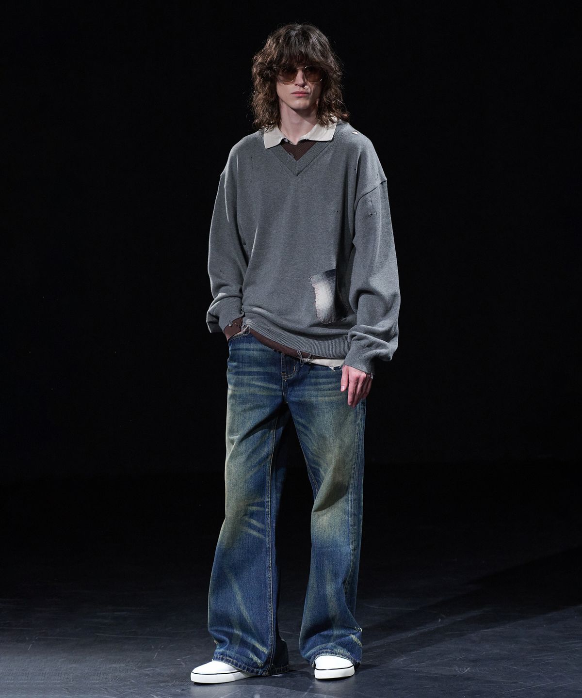 테이크이지(TAKEASY) [DMD] FRAME LD KNIT - Charcoal