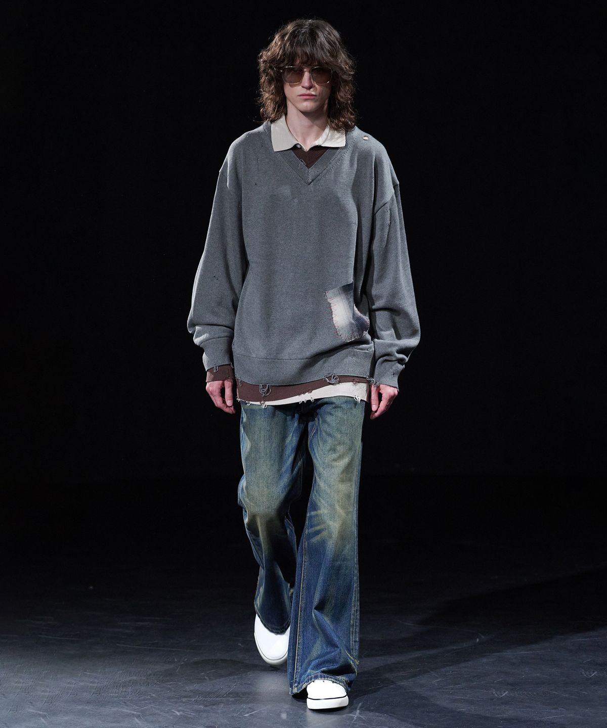 테이크이지(TAKEASY) [DMD] FRAME LD KNIT - Charcoal