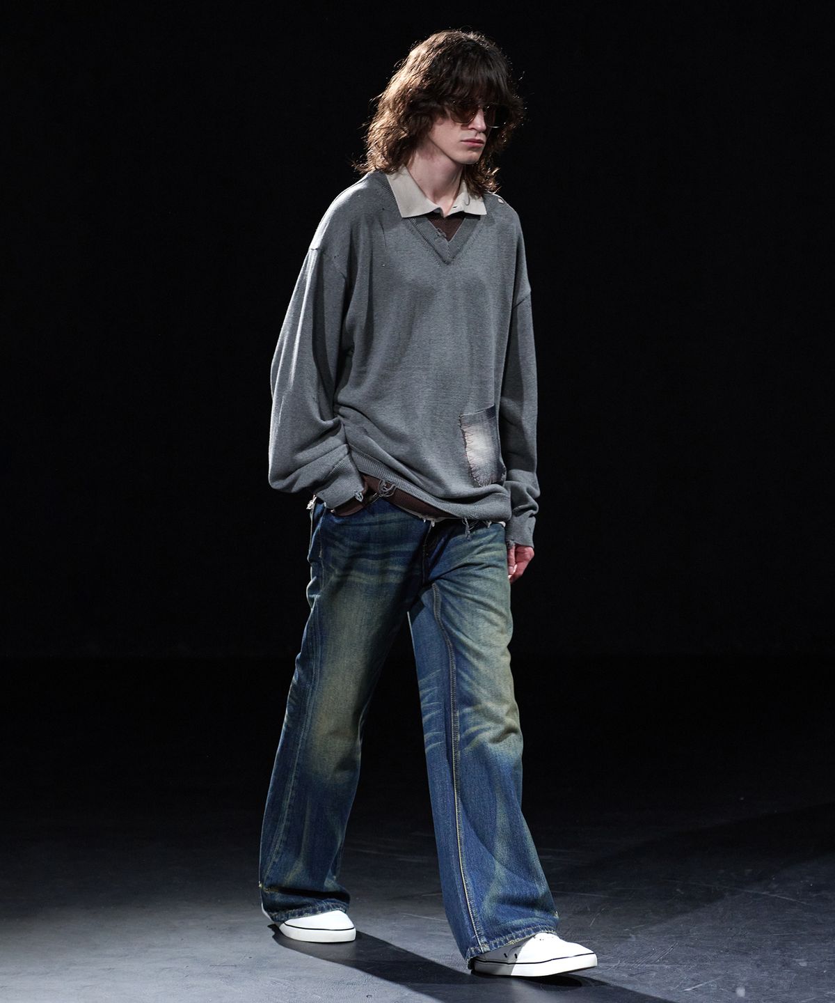테이크이지(TAKEASY) [DMD] FRAME LD KNIT - Charcoal