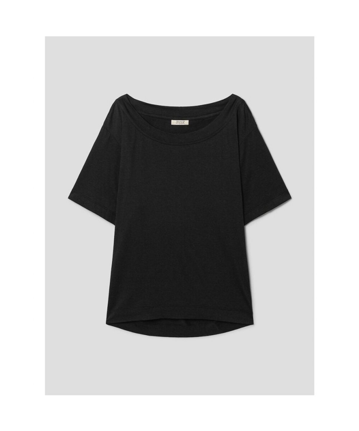 앙개(ANGGAE) Oversized Back Draped TShirt  Black