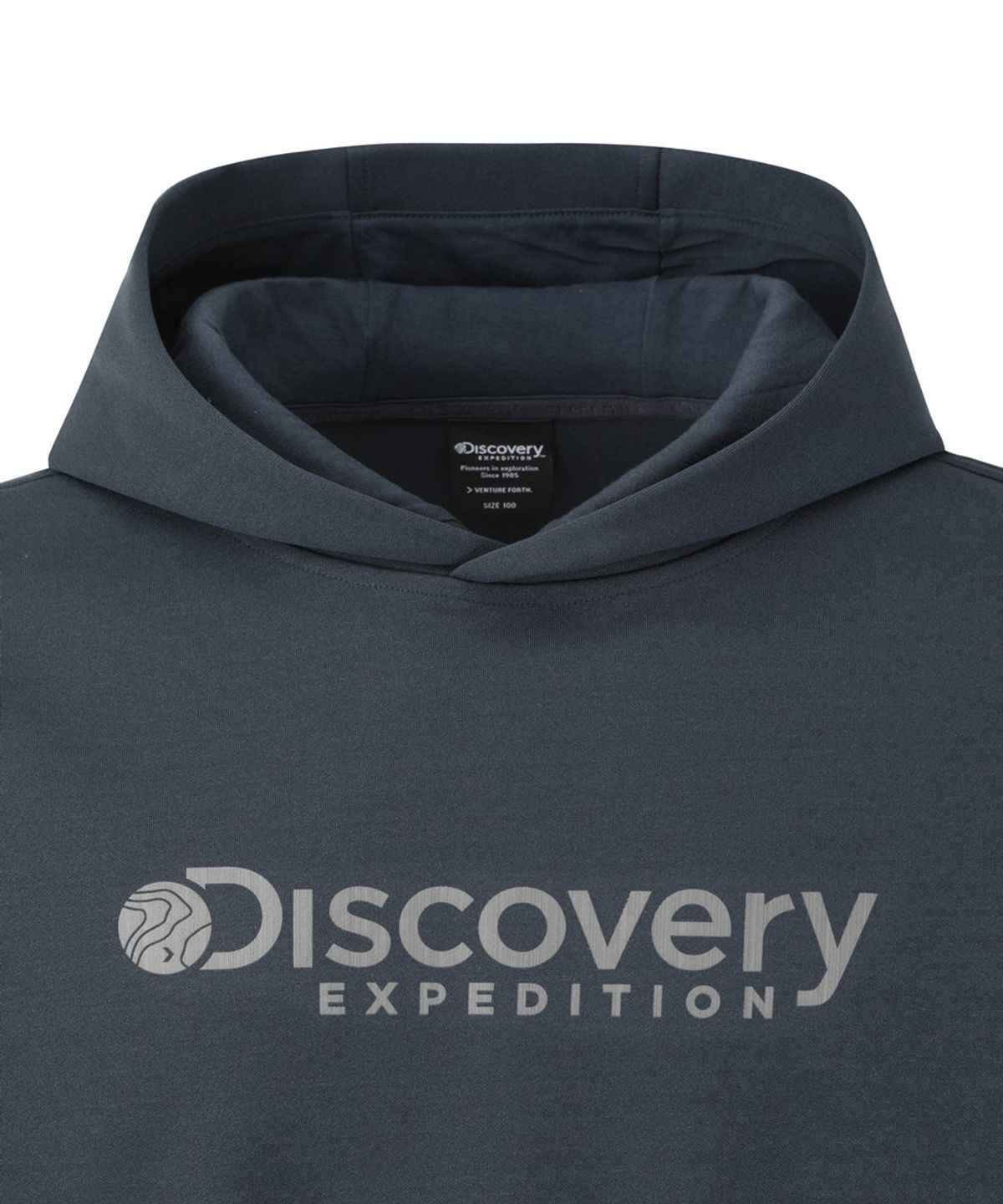 디스커버리 익스페디션(DISCOVERY EXPEDITION) 에센셜 로건 후드티 (D.Grey)