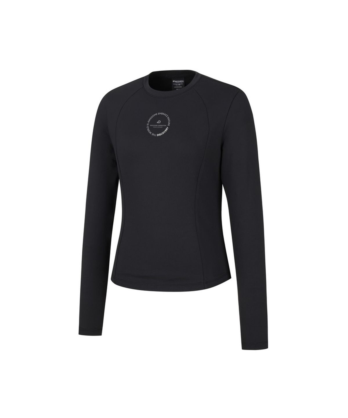 디스커버리 익스페디션(DISCOVERY EXPEDITION) 여성 세미크롭 기능성 긴팔티 (BLACK)