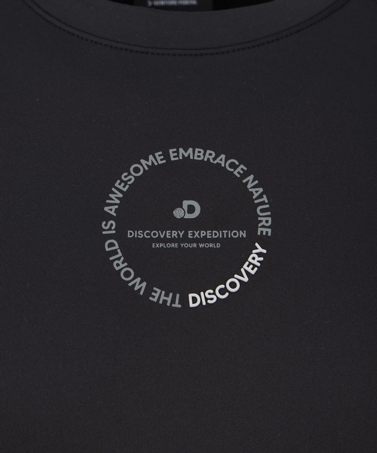 디스커버리 익스페디션(DISCOVERY EXPEDITION) 여성 세미크롭 기능성 긴팔티 (BLACK)