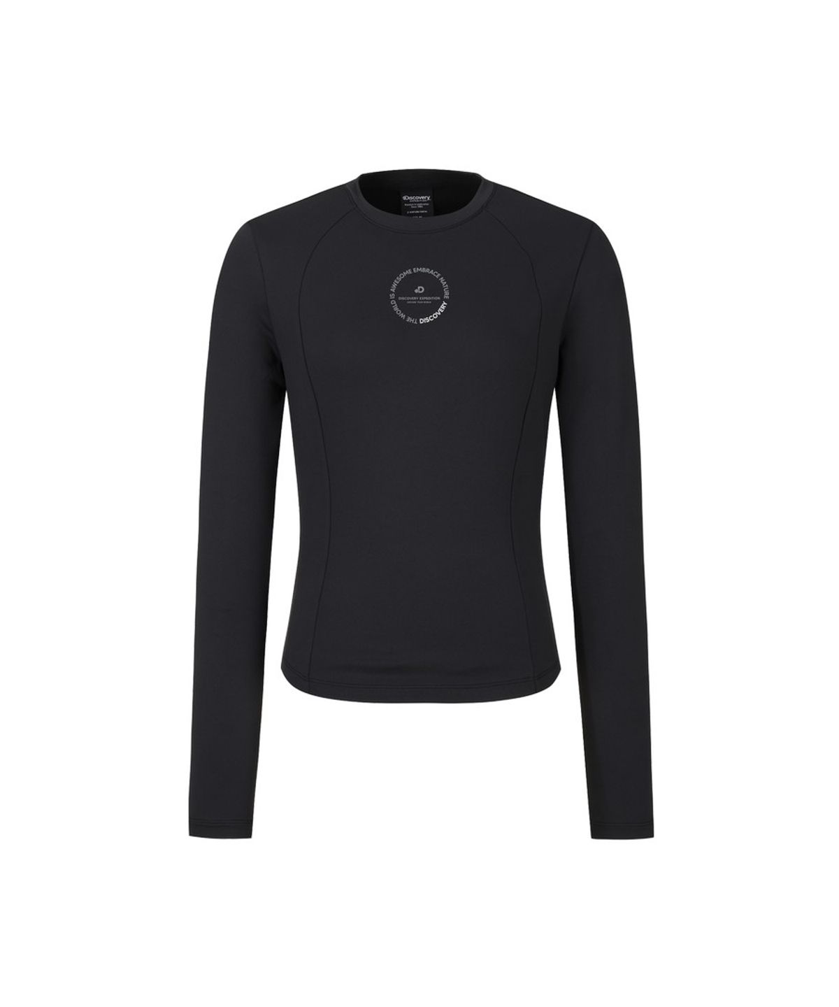 디스커버리 익스페디션(DISCOVERY EXPEDITION) 여성 세미크롭 기능성 긴팔티 (BLACK)