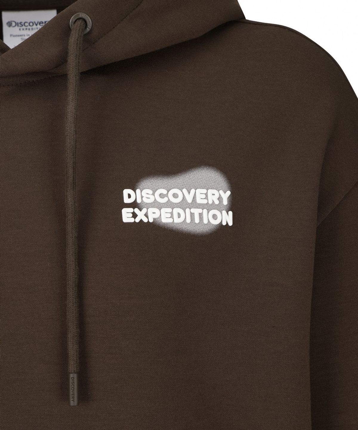 디스커버리 익스페디션(DISCOVERY EXPEDITION) 여성 스몰 그래픽 세미크롭 후드티 (Brown)