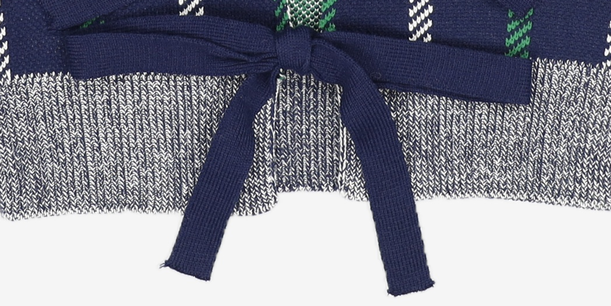 어몽(AMONG) A CHECK RIBBON KNIT VEST S