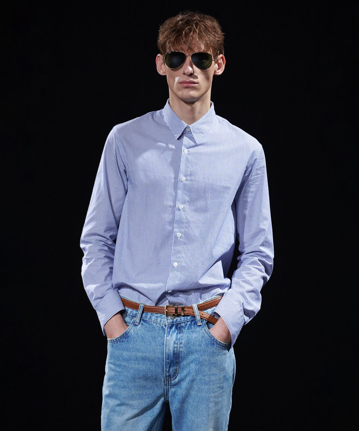 테이크이지(TAKEASY) [DMD] CORE SF SHIRT - Blue Stripe