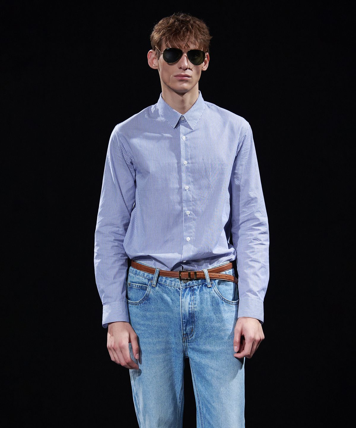 테이크이지(TAKEASY) [DMD] CORE SF SHIRT - Blue Stripe