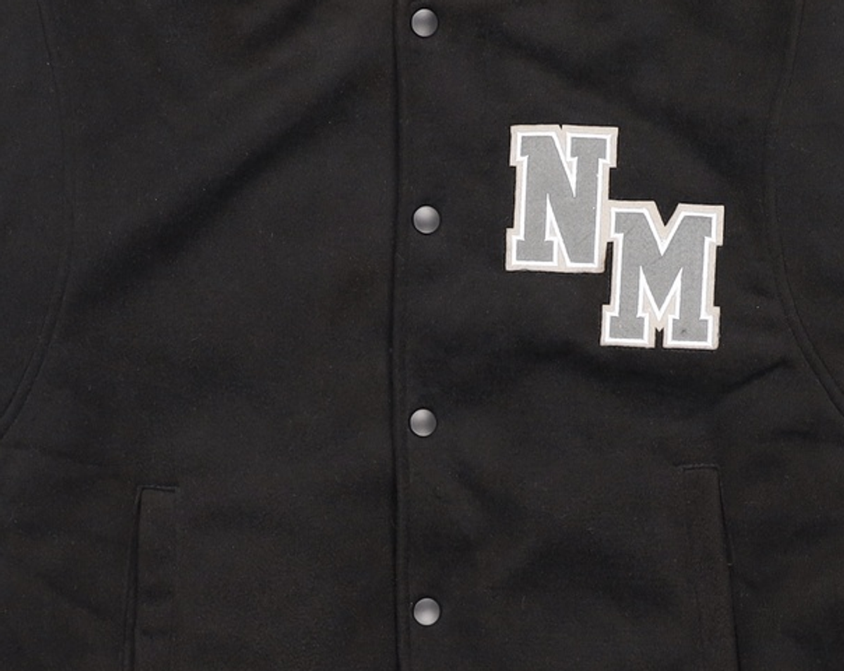 노매뉴얼(NOMANUAL) TAYLOR VARSITY JACKET - BLACK 100