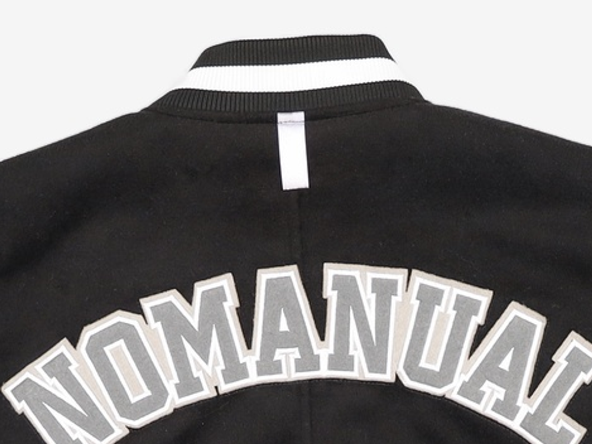 노매뉴얼(NOMANUAL) TAYLOR VARSITY JACKET - BLACK 100