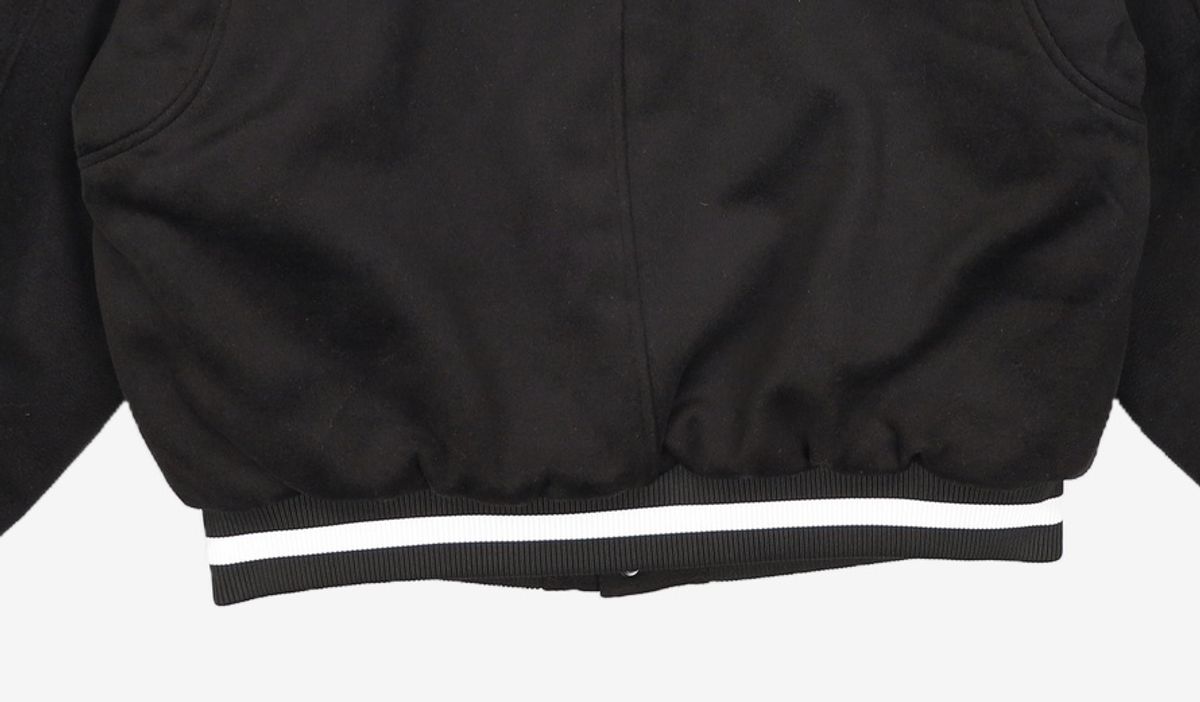노매뉴얼(NOMANUAL) TAYLOR VARSITY JACKET - BLACK 100