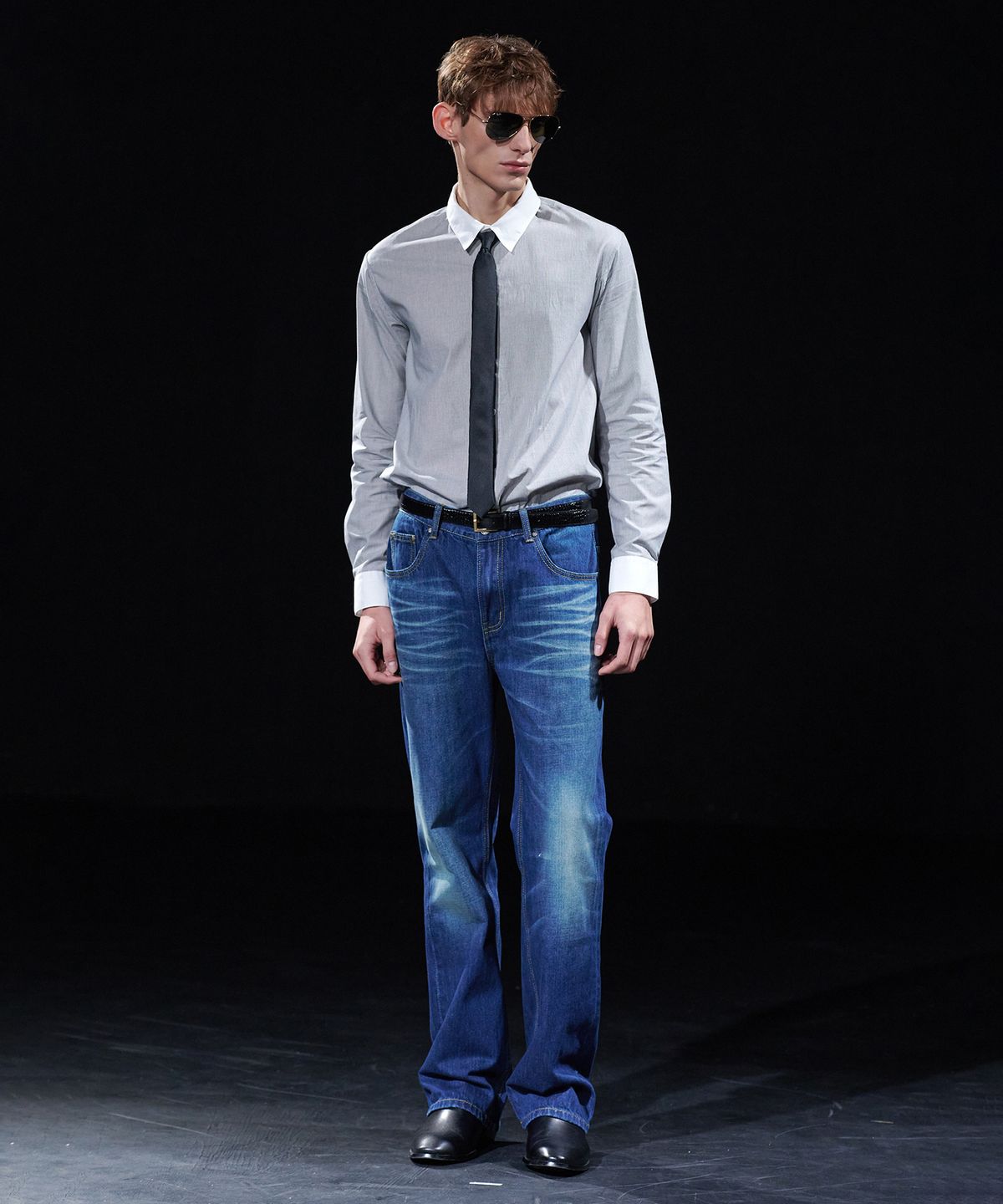 테이크이지(TAKEASY) [DMD] CORE SF SHIRT - Black Pinstripe