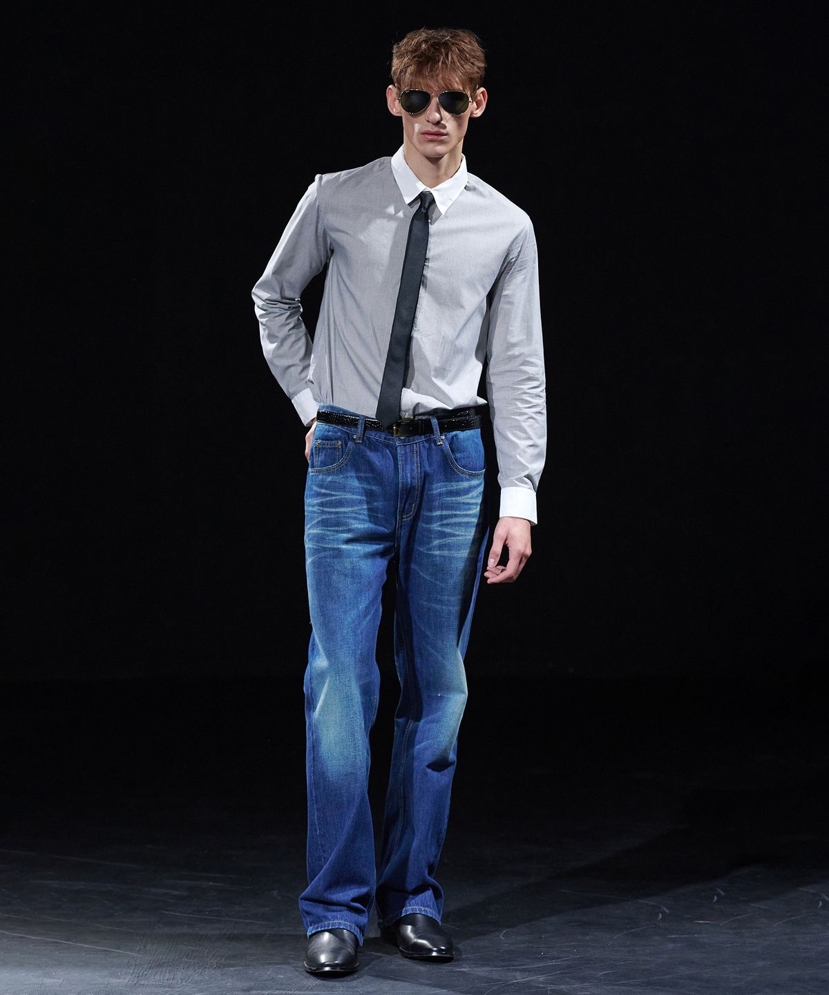 테이크이지(TAKEASY) [DMD] CORE SF SHIRT - Black Pinstripe