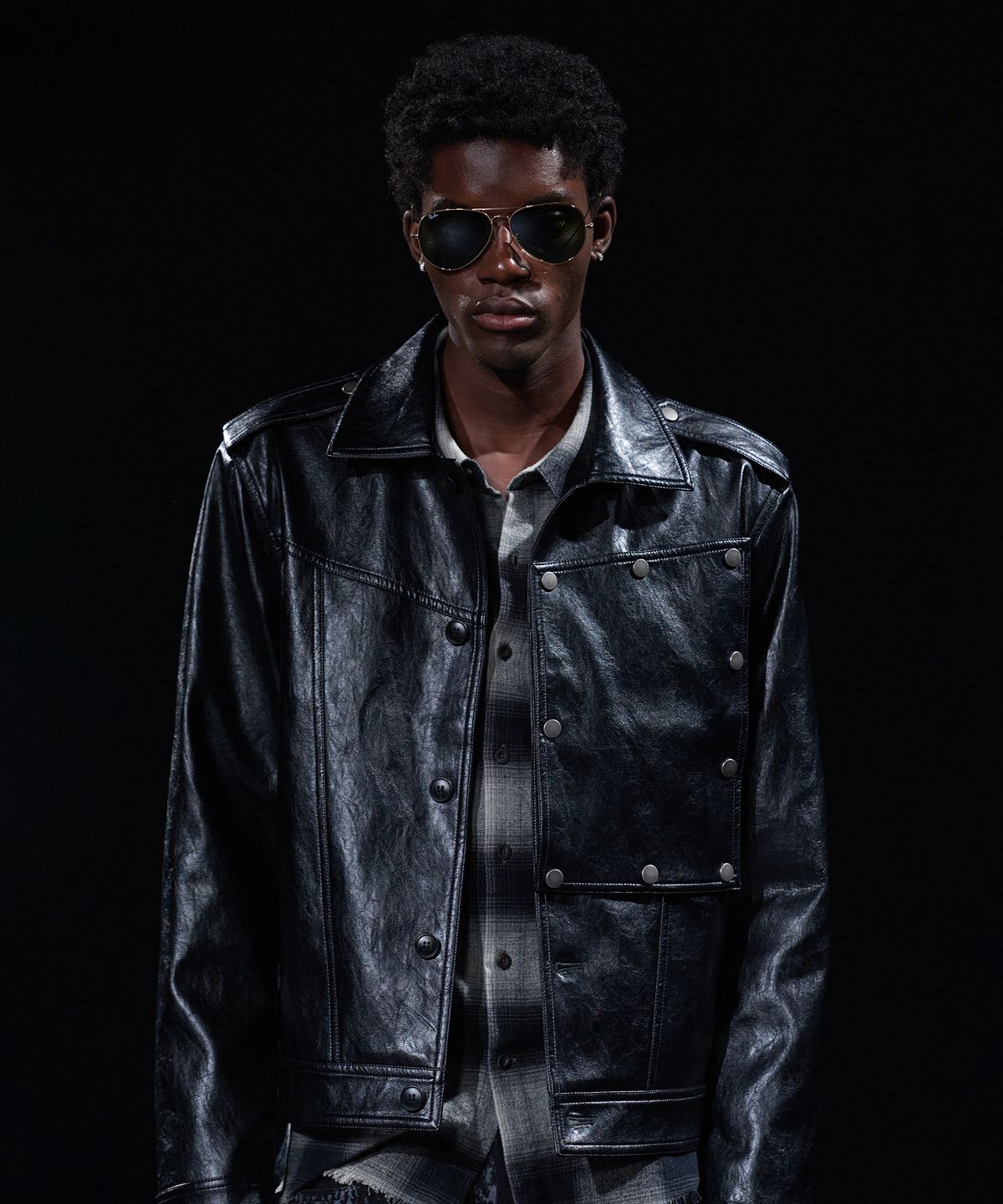 테이크이지(TAKEASY) [DMD] TRACE LEATHER JACKET - Black