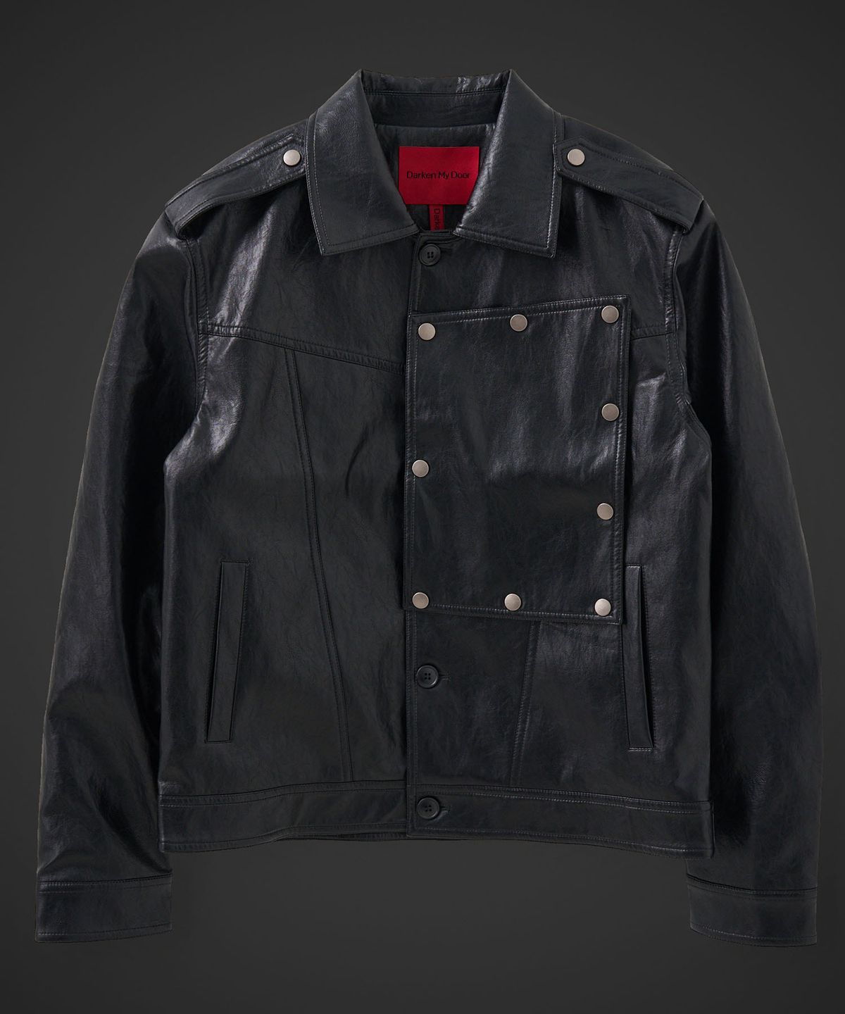 테이크이지(TAKEASY) [DMD] TRACE LEATHER JACKET - Black