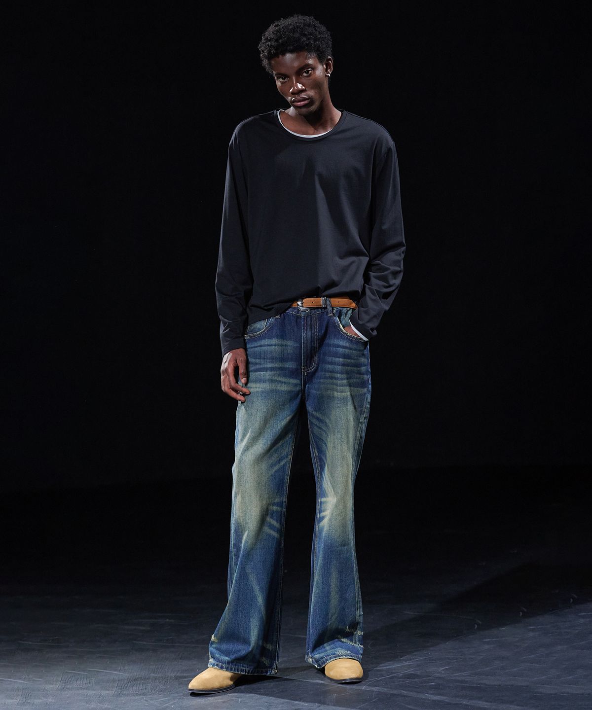테이크이지(TAKEASY) [DMD] PORTA Flare Denim - Vintage Blue