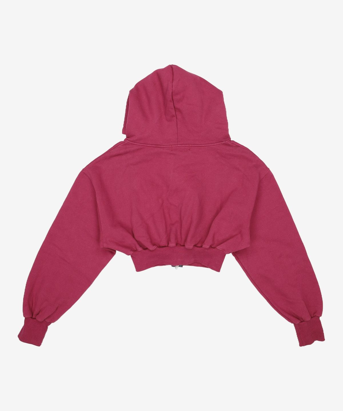 우알롱(WOOALONG) (기모)Signature crop hood zip-up - WINE XS