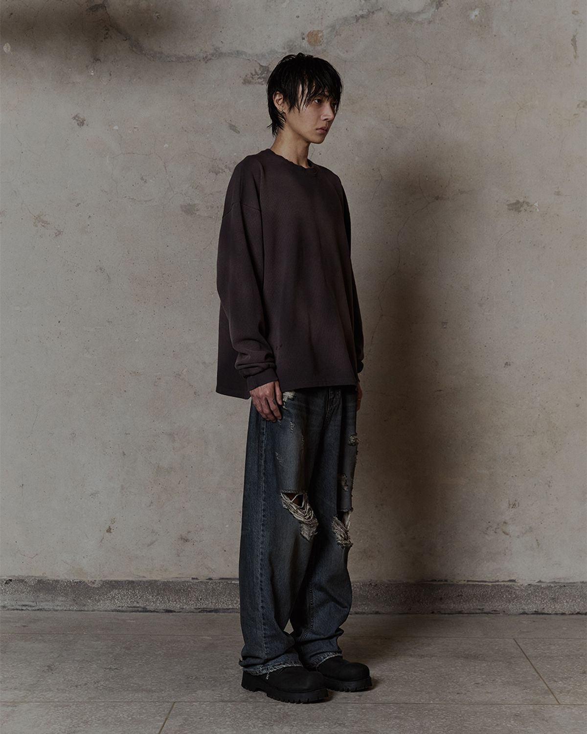 덤(THUMB) Broken Fade Denim (Indigo)