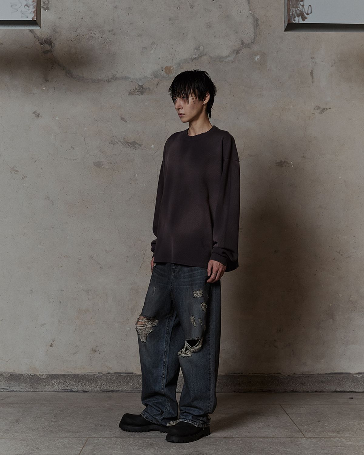 덤(THUMB) Broken Fade Denim (Indigo)