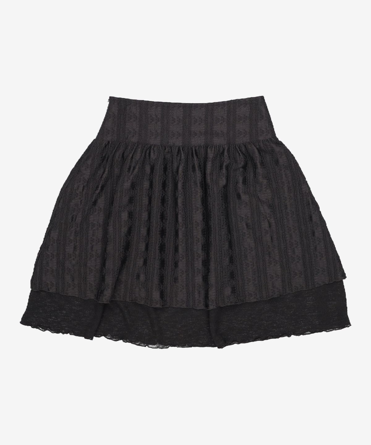 애즈온(ASON) LACY CHECK SKIRT / BLACK L