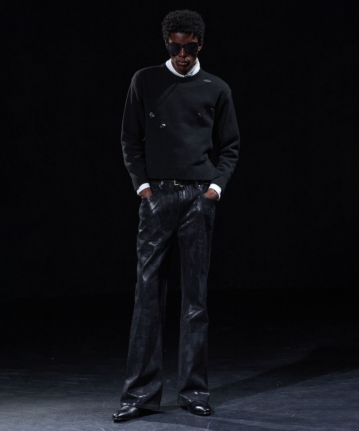 테이크이지(TAKEASY) [DMD] PORTA Flare Denim - Waxed Black