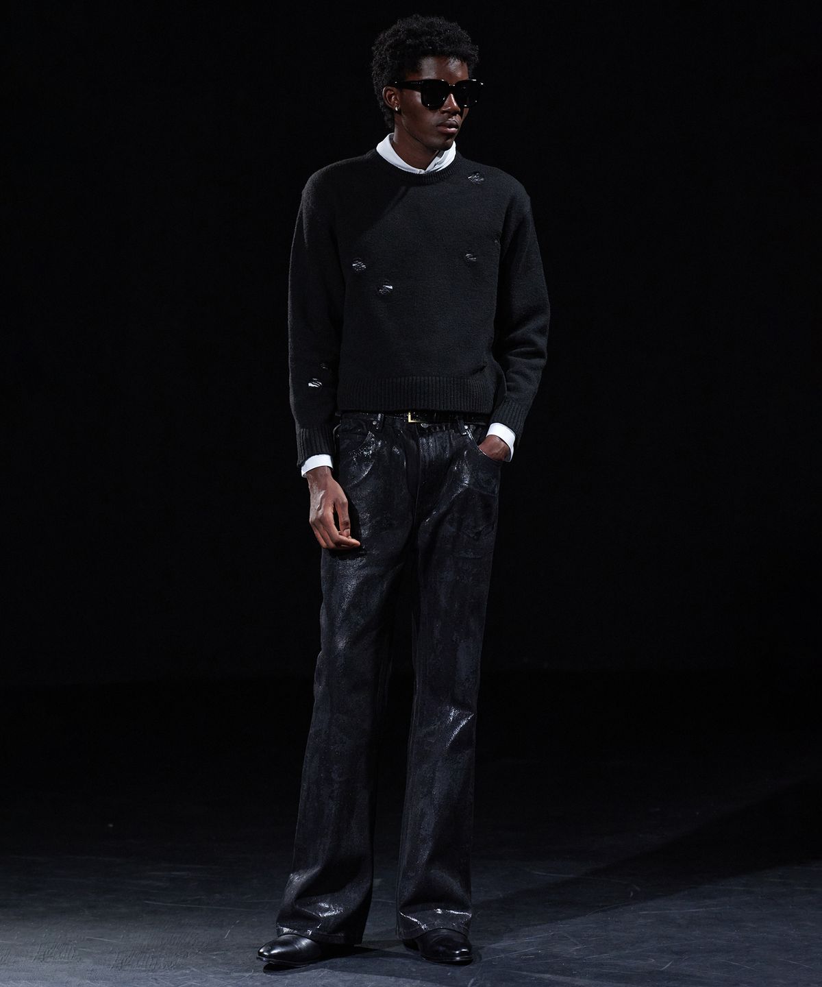 테이크이지(TAKEASY) [DMD] PORTA Flare Denim - Waxed Black