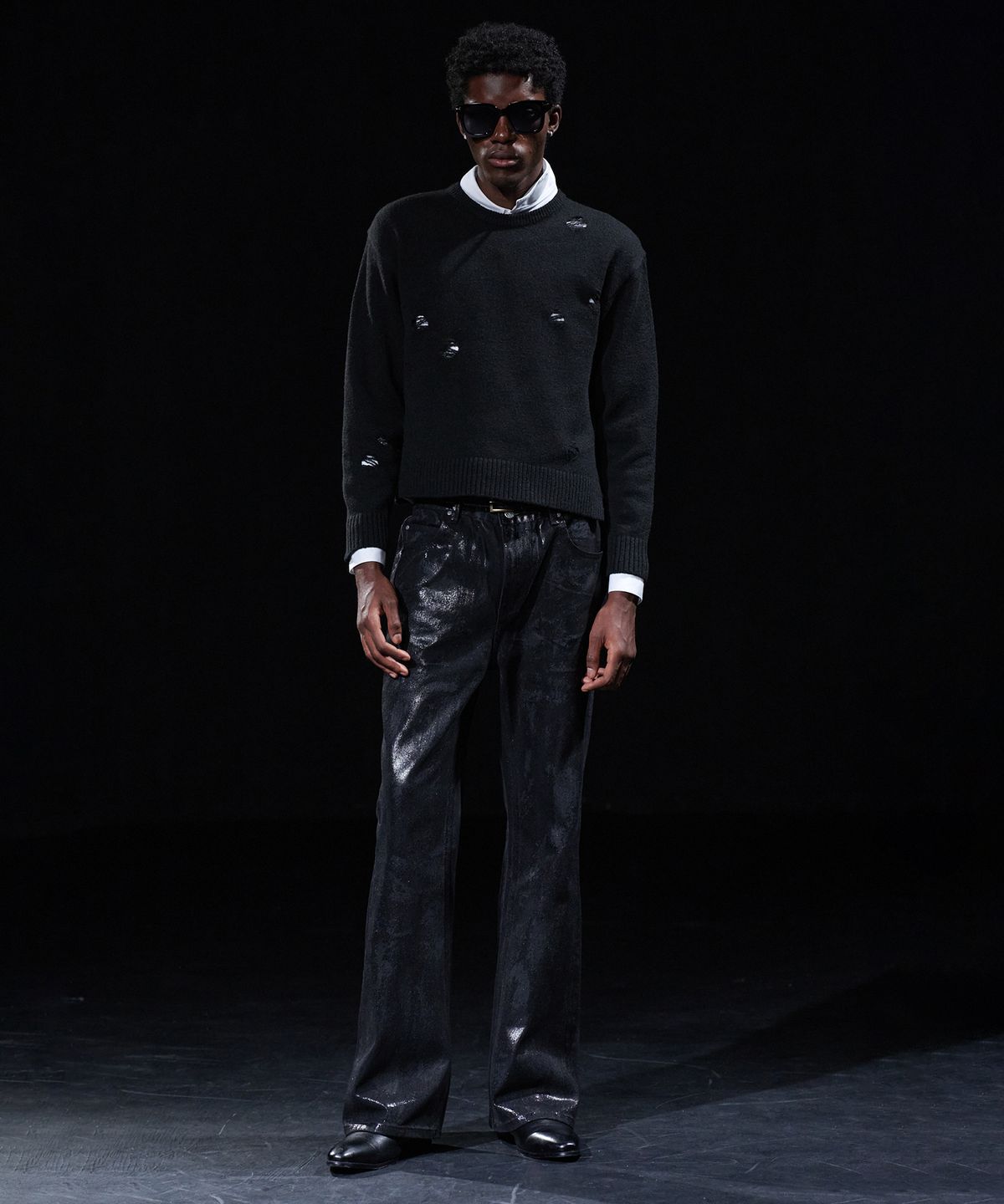 테이크이지(TAKEASY) [DMD] PORTA Flare Denim - Waxed Black