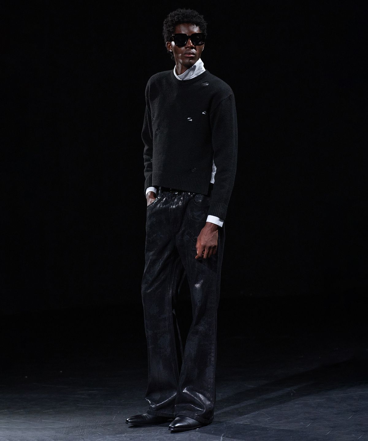 테이크이지(TAKEASY) [DMD] PORTA Flare Denim - Waxed Black