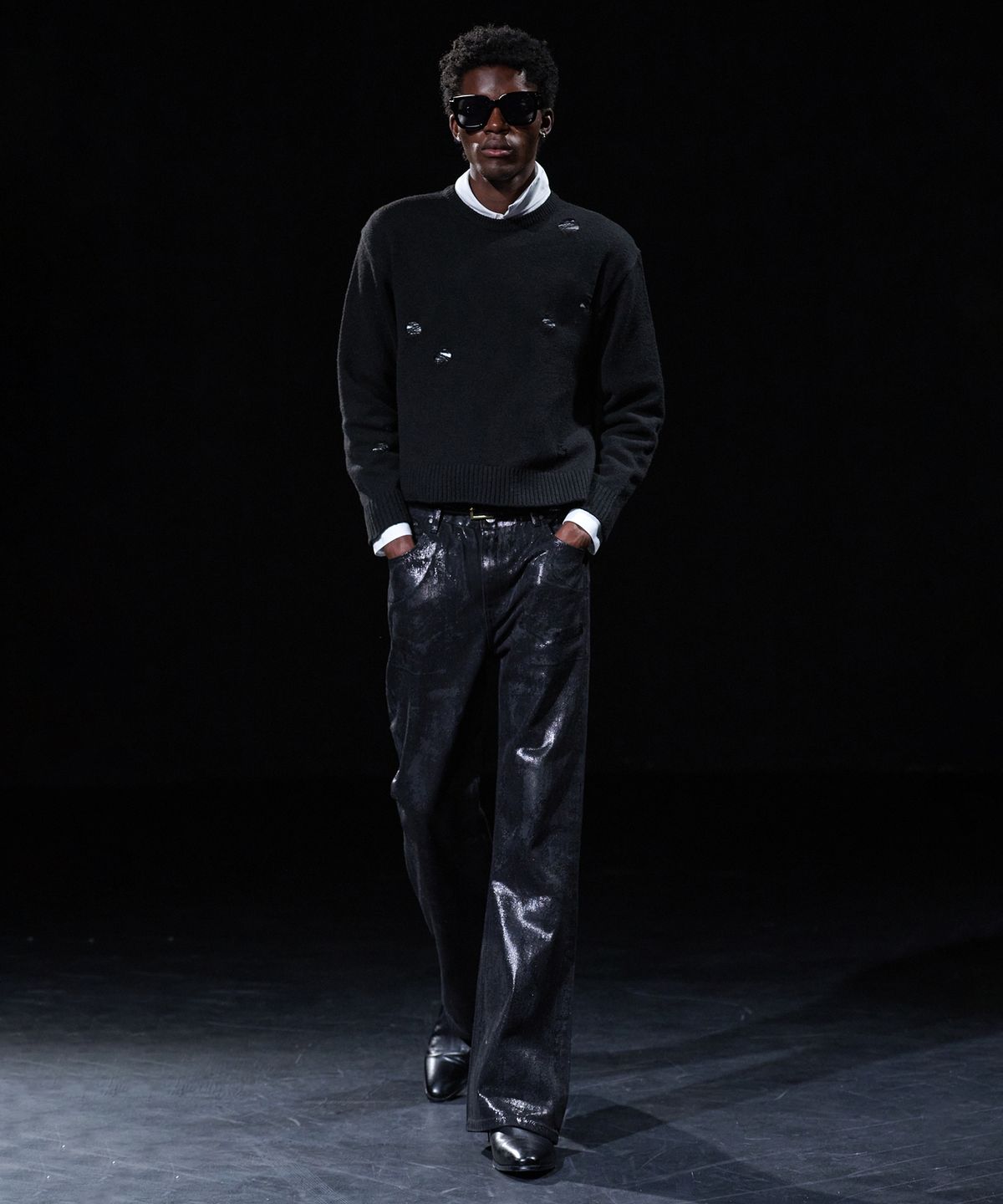 테이크이지(TAKEASY) [DMD] PORTA Flare Denim - Waxed Black