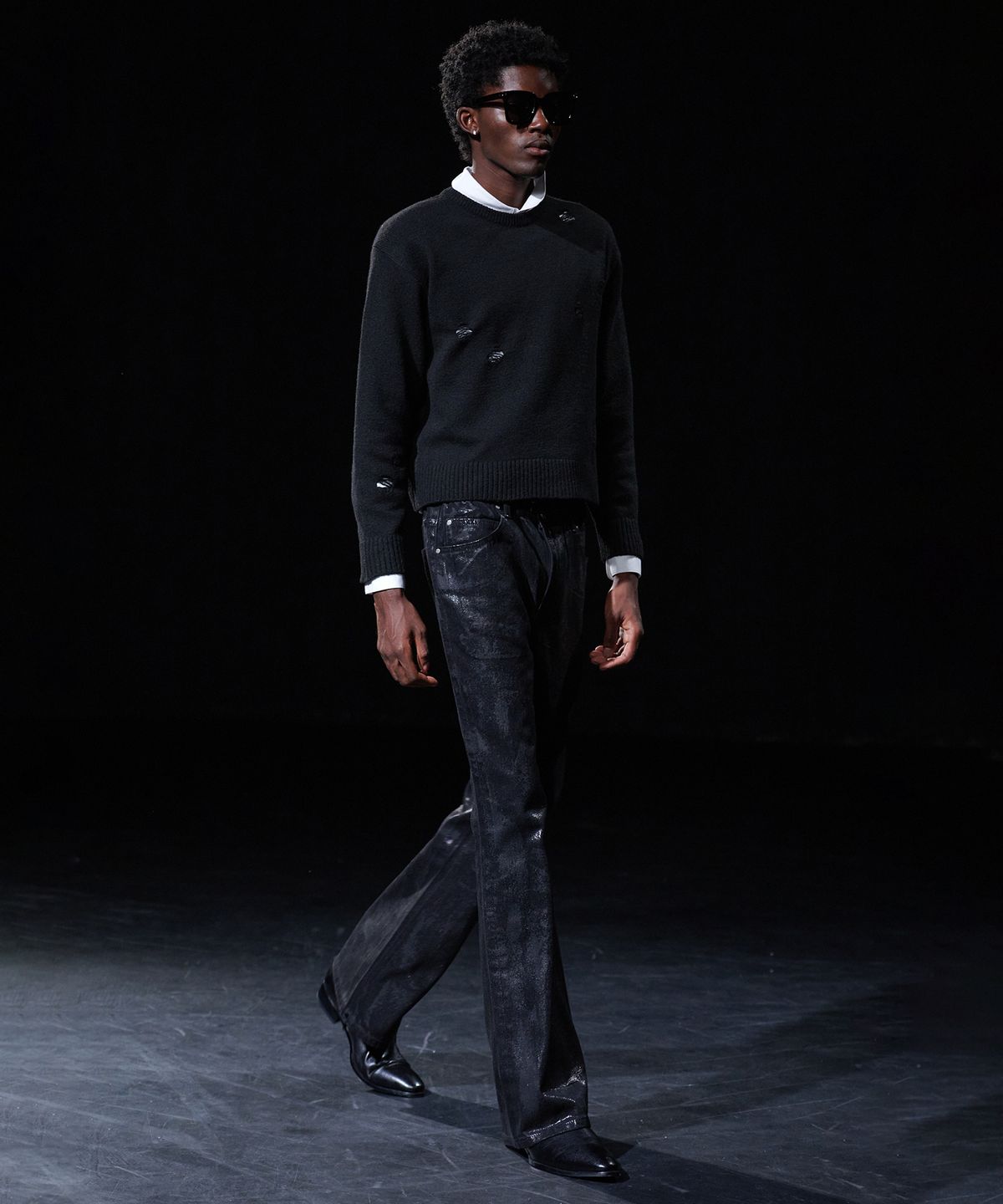 테이크이지(TAKEASY) [DMD] PORTA Flare Denim - Waxed Black