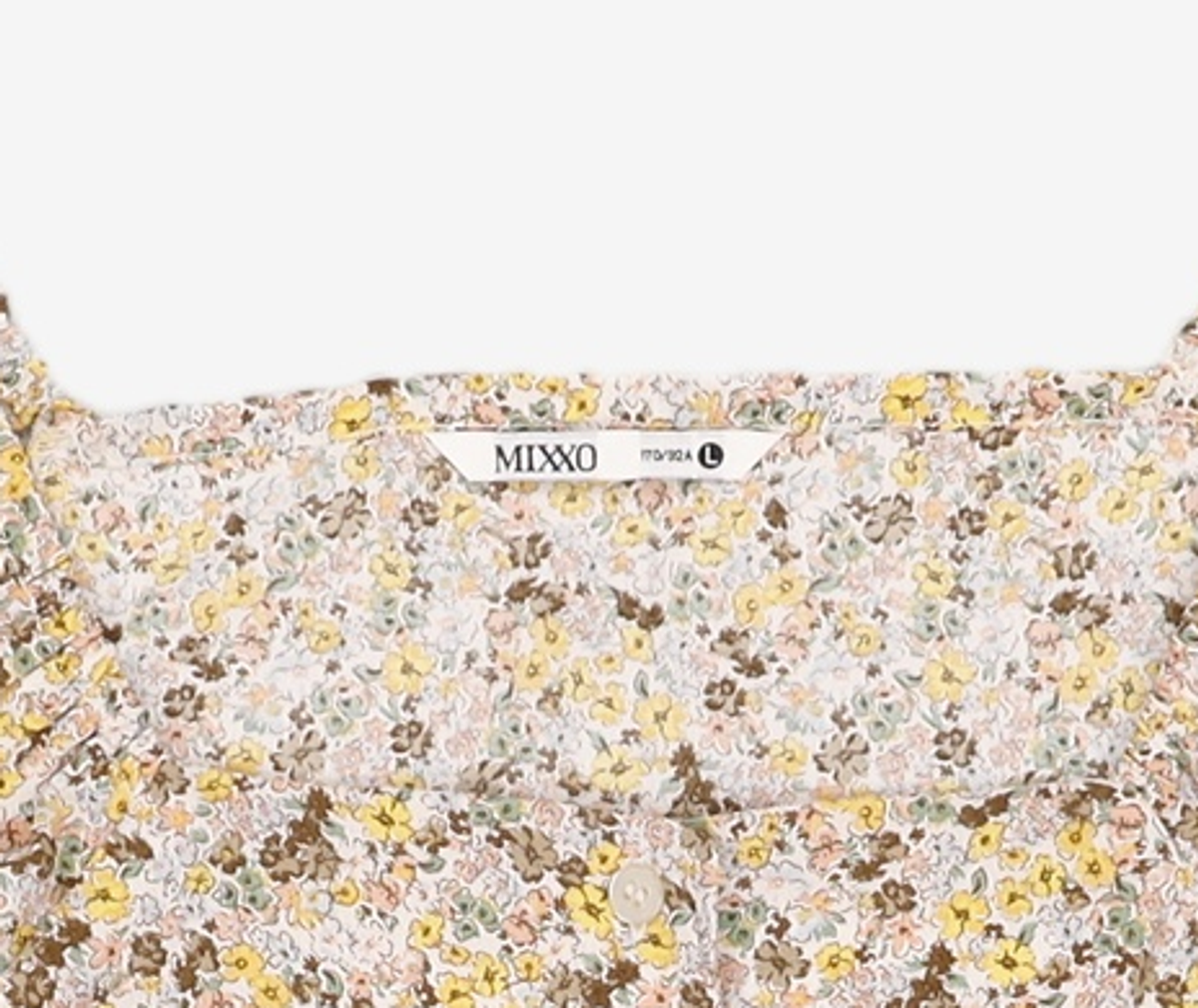 미쏘(MIXXO) 플라워 스퀘어넥 블라우스 MIWBWB815G L