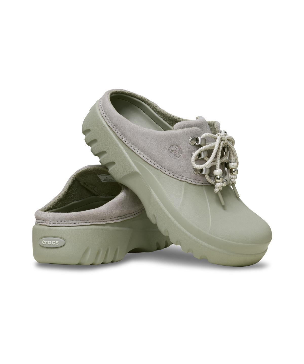 크록스(CROCS) 악셀 스웨이드 뮬 - 엘리펀트 / 214137-1LM