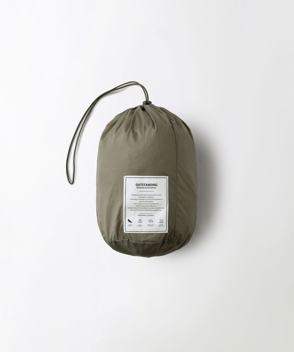 아웃스탠딩(OUTSTANDING) PCU FEATHERED DOWN JACKET_D.BEIGE