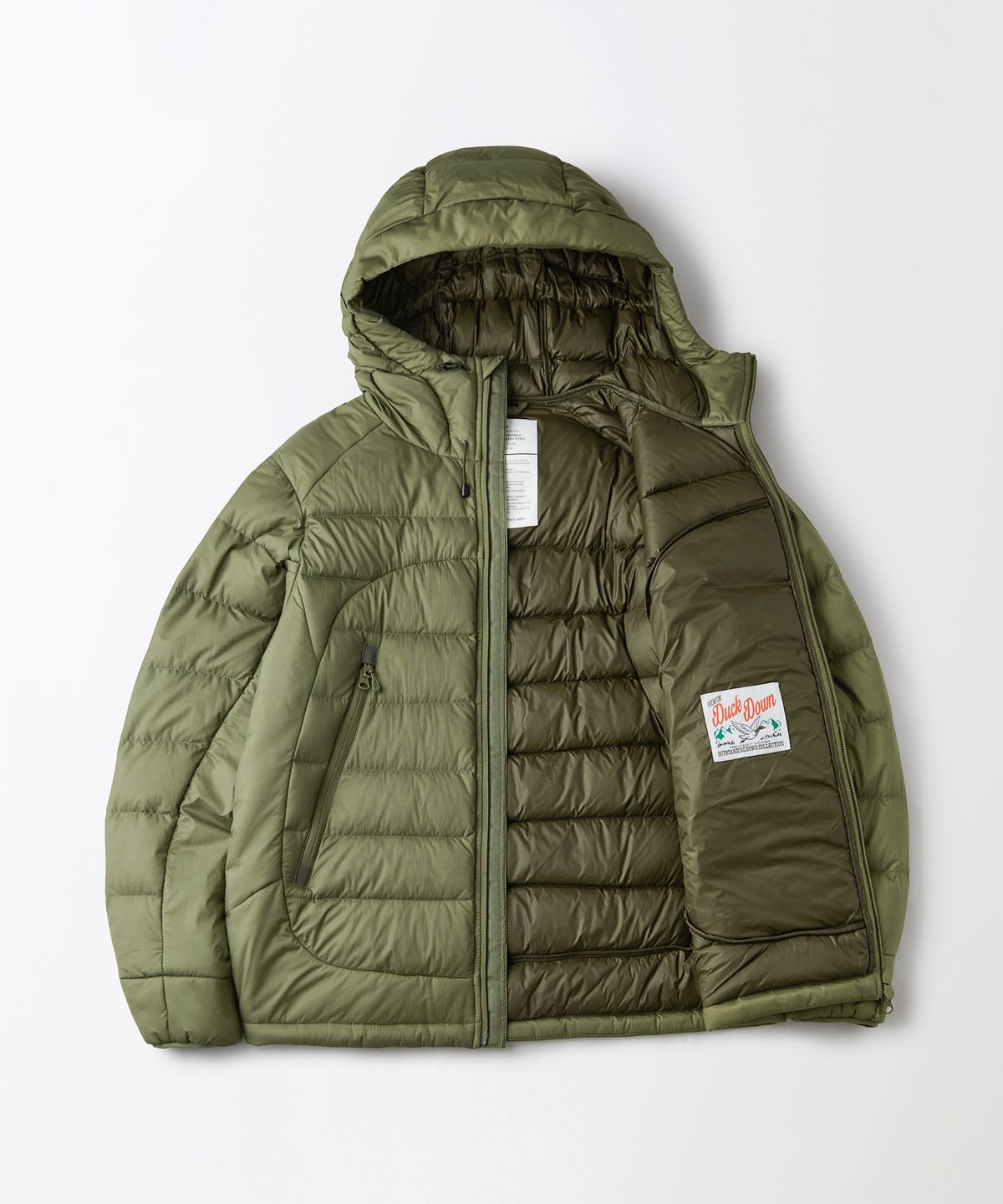 아웃스탠딩(OUTSTANDING) PCU FEATHERED DOWN JACKET_OLIVE