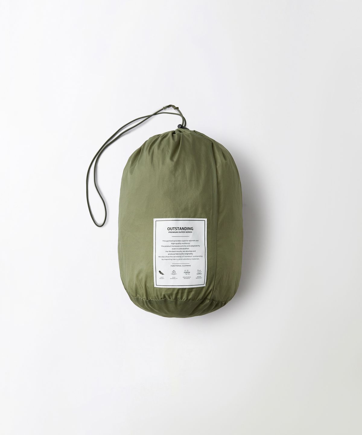 아웃스탠딩(OUTSTANDING) PCU FEATHERED DOWN JACKET_OLIVE