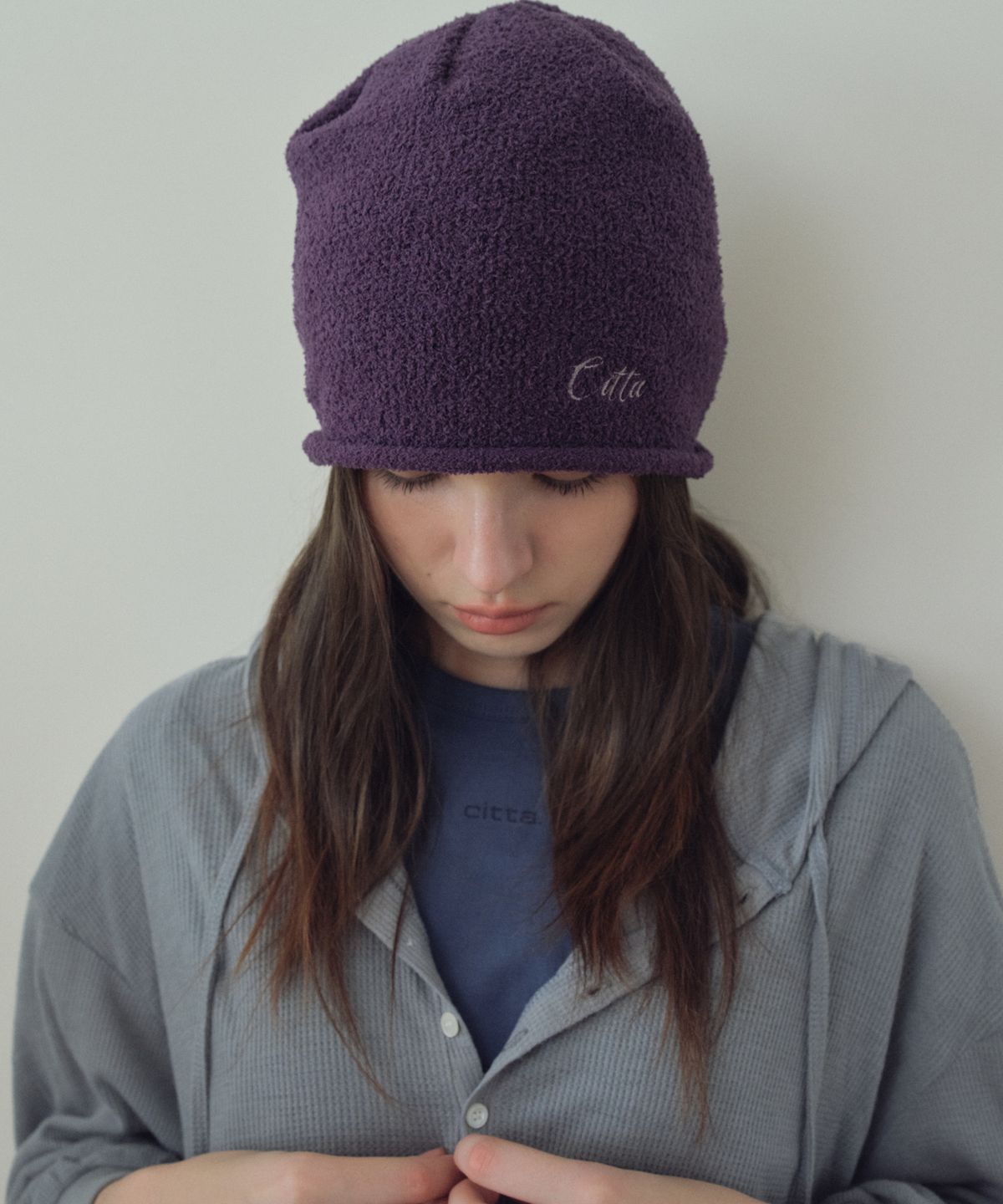 씨타(CITTA) Fluffy Rolling Beanie_CTA958(Purple)